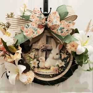 Easter Blessings White Lily Holiday Wreath